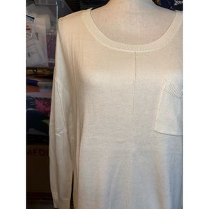 Women’s Natural Cream Daisy Fuentes Soft Touch Long Sleeve Sweater 🤍